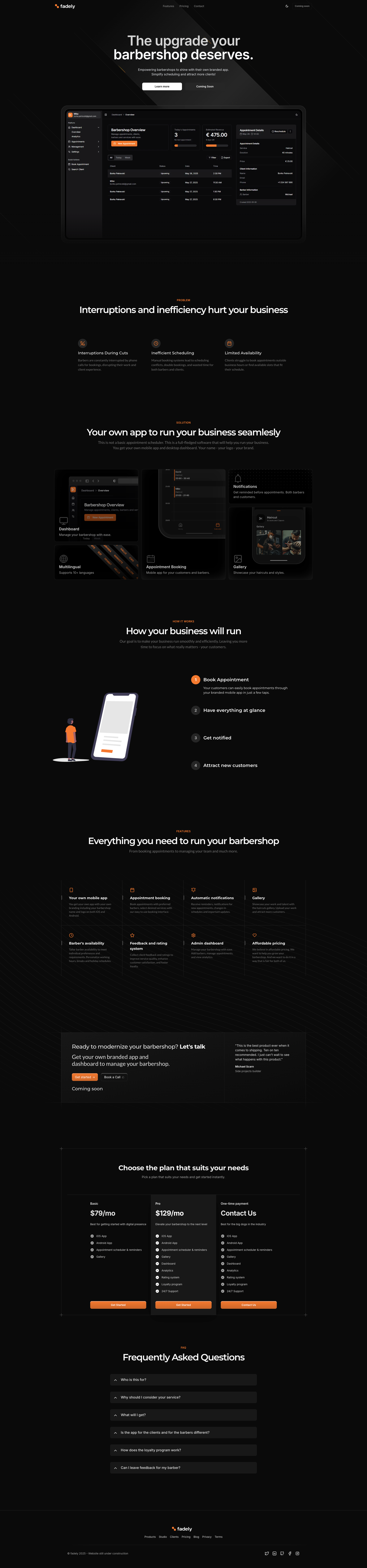 Fadely Landing Page